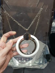 Necklace, c.1970s Sarah Coventry “Holiday Circles” interchangeable discs white