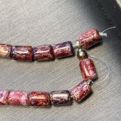 Vintage Necklace Agate Estate Jewelry Pre-Owned Hippie Beaded Boho Red Brown
