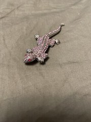 Gecko Lizard Brooch Pin Rhinestones And Great Pin Vintage No Brand
