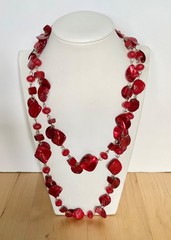 Lot of 6 vintage costume jewelry pieces in red/gold tone shades