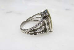 .46ctw Yellow Diamond Pave Set Sterling Silver Ring ~ Size 6.75 ~ 5.3g ~ 10-A521