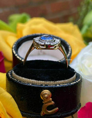 2 Ct Sapphire Vintage Art Deco Engagement Antique Ring In 925 Sterling silver