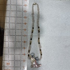 Lee Sands Best Friends Dog/Cat Shell Inlaid Nk. W Rose Quartz Tigers Eye MOP