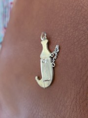 Vintage Arabic Dagger Pin Sword Brooch Unk Silver Tone