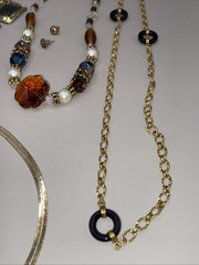 Neutral Vtg 17Pc Lot Jewelry Modern Tiger Eye Gems Gold Tone Christophe Poly