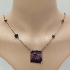 925 Station Peacock Pearl Necklace 24in Sterling Silver 12gtw Artisan Enamel