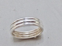 VINTAGE STAMPED 10K YG & STERLING SILVER FLUER DES LIS BAND RING SIZE 9.75 RING