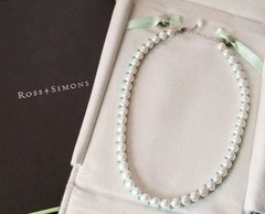 Ross Simons 925 SS pearl & Turquoise Necklace Coastal Classic Old Money