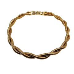 Vintage MONET Gold Snake Chain Choker Necklace Twisted Double Strand