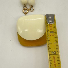 Vintage Necklace and Earring Set Chunky Retro Acrylic Cream Orange Lucite MCM