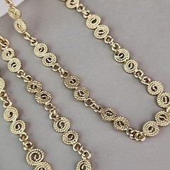 Vintage Vendome Chain Necklace Gold Tone Spirals Figure Eight 35″