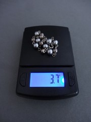VINTAGE STERLING BLACK PEARL CHAIN TENNIS BRACELET