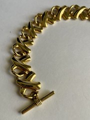 Vintage 1980s-1990s Anne Klein “Hugs and Kisses” XOXO Gold-tone Bracelet
