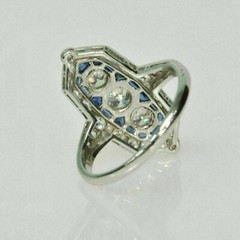 3Ct Art Deco Style Lab Created Diamond Engagement Wedding 14K White Gold FN Ring
