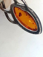 Vintage Sterling Silver and Baltic Amber Dangle/Drop Earrings 2.46g