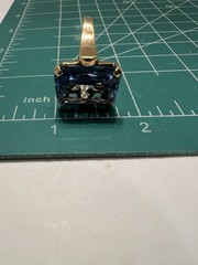Vtg Estate 10K Solid Gold Topaz Blue Coctail Ring 9.2 grams Sz 9.5 WOW!