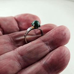Vintage Sterling Adjustable Ring Israel with Azurite 2.0g Size 5 [8446]
