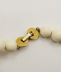 Monet Necklace Cream and Gold tone Long Large beaded Vintage 36 in
