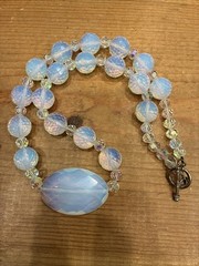 Vintage Faceted Opalite Glass Necklace