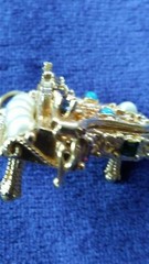 14kt gold vintage jeweled piano charm—vintage estate–9.6 grams