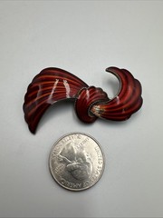 VTG Norway Sterling Silver & Red Enamel Pin, 13.8g