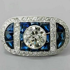 3.50Ct Art Deco Style Lab Created Diamond Anniversary 14K White Gold Finish Ring