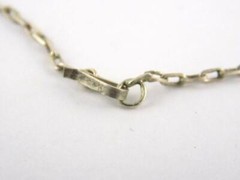 Vintage Unmarked Silver Tone Metal and Lapis Inlay Necklace 17.75 Inches VG