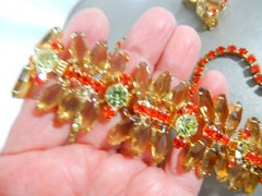 JULIANA D&E BOOK SET GRAND PARURE COFFIN RHINESTONES GOLD RED 5 PIECE SET