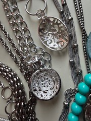 Estate Vintage Retail Costume Jewelry Turquoise & Silvertone 13Pc Jewelry Lot