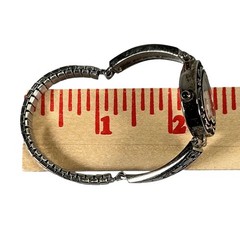 Heart Watch Silver Tone Stretch Bracelet Vintage Style