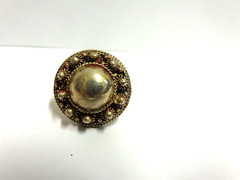 Vintage sterling silver one inch round shape sz 8.25 wgt 10grams concho style