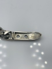 Hermes Paris Vintage French Sterling Silver Buckle Chain Link Bracelet