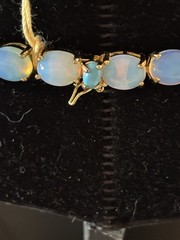 Vintage Glamorous Evening 14K Gold Filled Opalite Turquoise, Crystal 3 Pc Set.