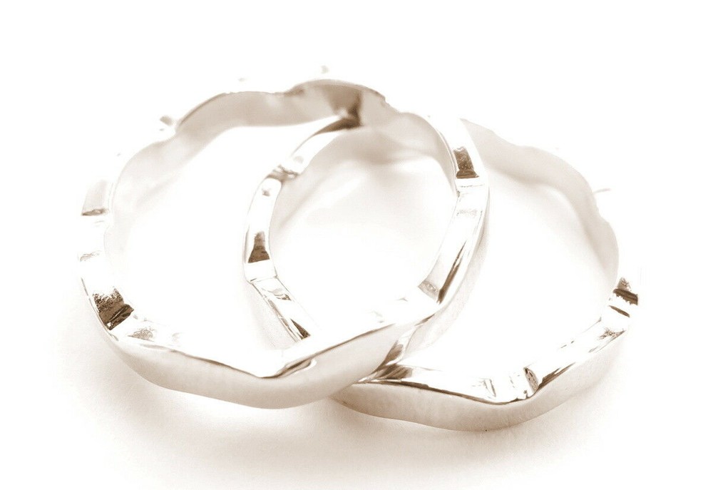 Vintage 2.5mm Wave Stackable White Gold Plated Esposito Ring 14K GE ESPO*A795