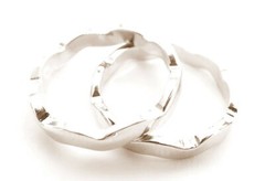 Vintage 2.5mm Wave Stackable White Gold Plated Esposito Ring 14K GE ESPO*A795
