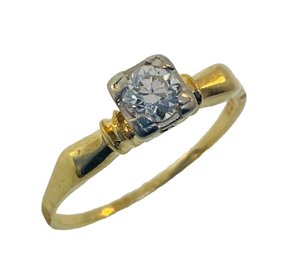 Vintage 1940’s 14k & Palladium Diamond Engagement Ring