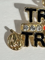 Lovely Trick or Treat Pumpkin Jack-O-Lantern Rhinestones Brooch Vintage 1980’s