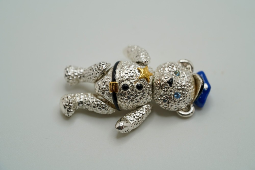 Vintage Articulating Napier Police Bear Brooch 4.5cm JB46