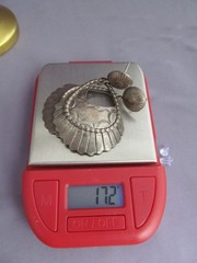 VINTAGE OLD PAWN LONG STERLING DANGLE FAN TOOLED CONCHO SWING PIERCED EARRINGS