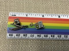 Ski Lift Chairlift Charm Sterling Silver Snow Winter Downhill Skier Skiing 6g