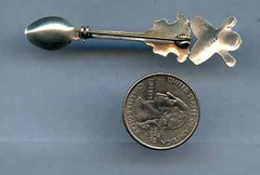 Vintage Sterling Silver Brooch Pin Miniature Spoon #6 Bowling P195