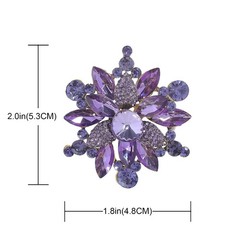 Vintage Austrian Crystal Rhinestone Flower Shape Brooch Pin Crystal Jewelry Pin