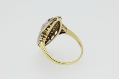 Antique Old European Cut Three-Stone Art Deco Cocktail Estate Statement Ring
