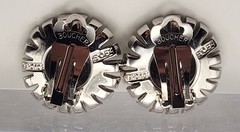 Marcel Boucher 5054 Rhinestone Clip On Earrings Silver Tone Baguette Signed VTG