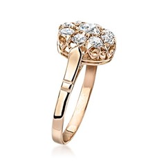 Vintage .89 ct. t.w. Diamond Flower Ring in 18kt Rose Gold. Size 6.25