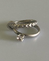 Vintage Silver Tone Wedding Ring & Band Charm For Bracelet Or Necklace JMS