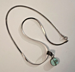 Vintage 925 Sterling Silver Opal S Chain Pendant Necklace 17 Inches Long