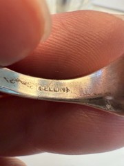 Modernist Sterling Silver 925 Cellini Domed Abstract Twist Wave Ring Size 7.75