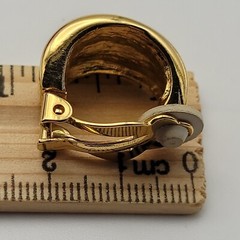 GIVENCHY Paris NY Gold Tone Half Hoop Stud Clip On Earrings 21 mm