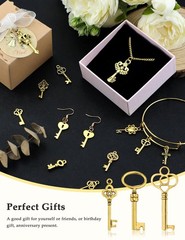 JIALEEY 80 PCS Vintage Skeleton Key Set 0.6″ – 1.85″ (15 – 46 mm), Golden